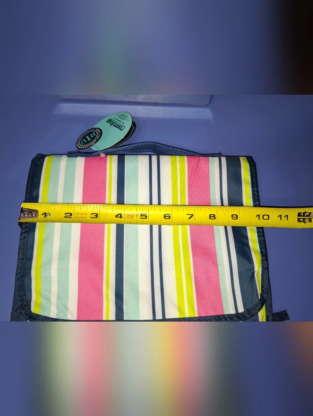 Room It Up Striped Hanging Organizer - Pink, Lime, Navy- NWT